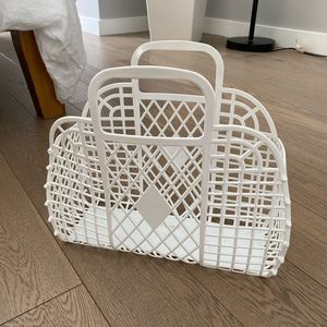 White Basket Bag